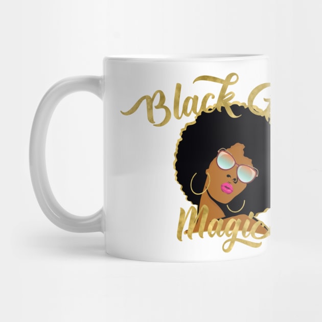 Black Girl Magic (Gold Outline) by monarchvisual